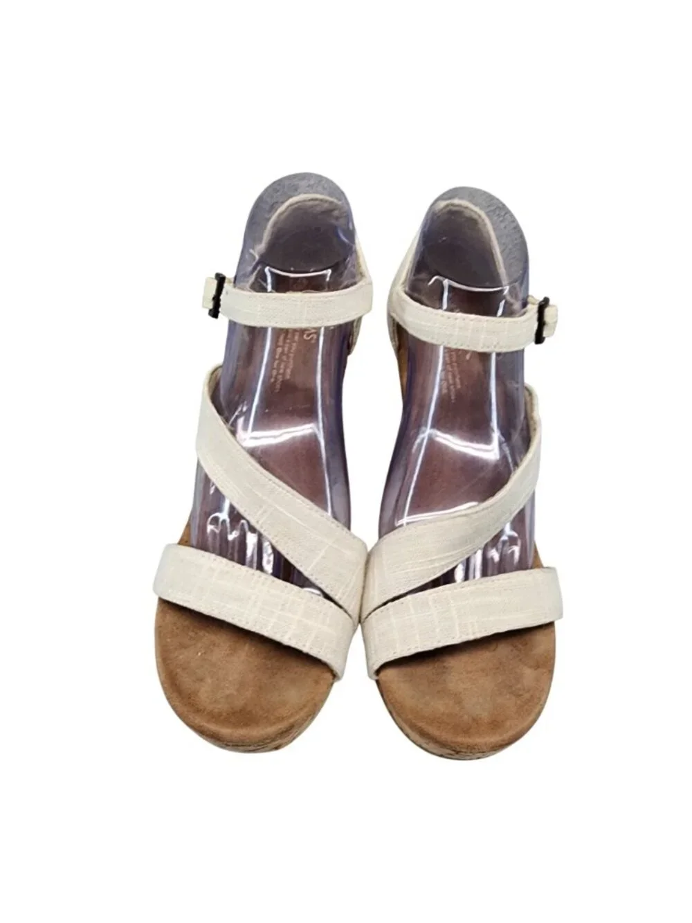 Toms Shoes Womens Size 10 Tan Wedge Heel Sandals